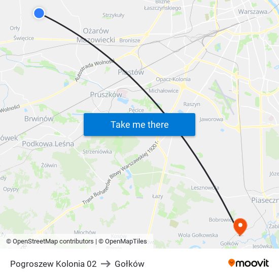 Pogroszew Kolonia 02 to Gołków map