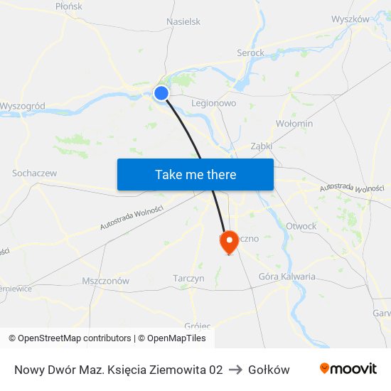 Nowy Dwór Maz. Księcia Ziemowita 02 to Gołków map