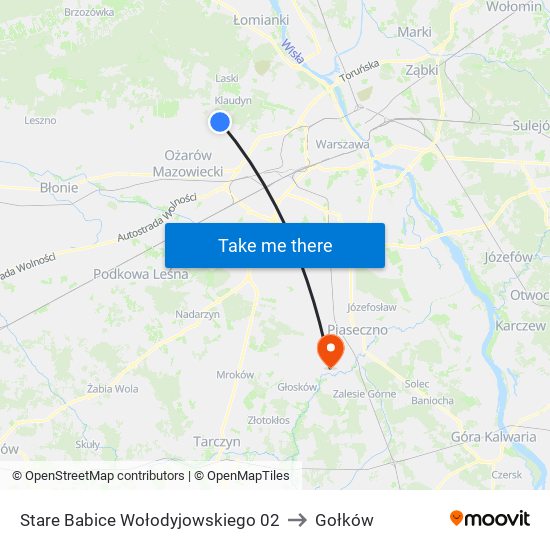 Stare Babice Wołodyjowskiego 02 to Gołków map