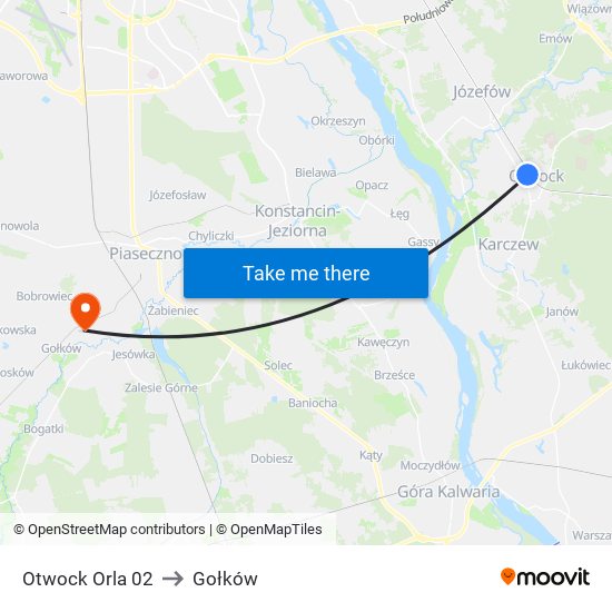 Otwock Orla 02 to Gołków map