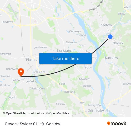 Otwock Świder 01 to Gołków map