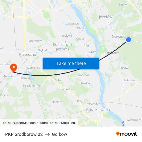 PKP Śródborów 02 to Gołków map