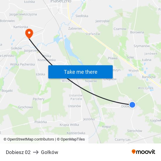 Dobiesz 02 to Gołków map
