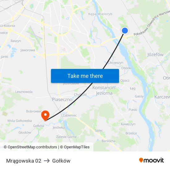 Mrągowska 02 to Gołków map