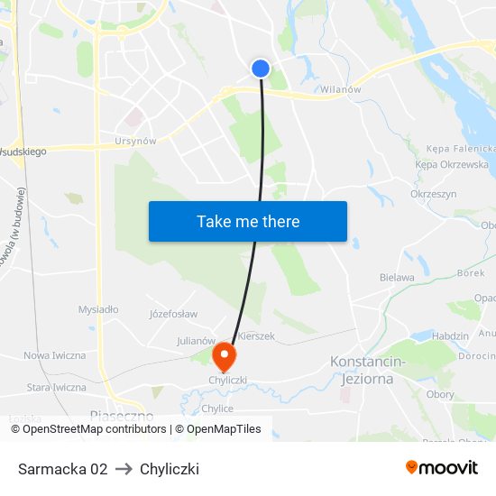 Sarmacka 02 to Chyliczki map