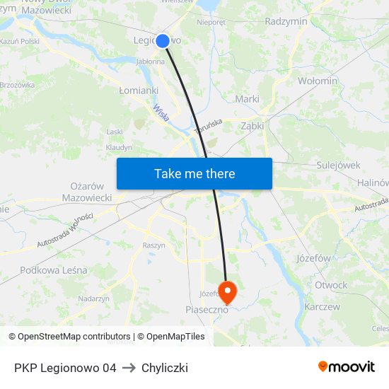 PKP Legionowo 04 to Chyliczki map