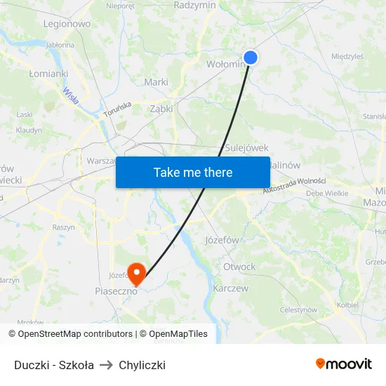 Duczki - Szkoła to Chyliczki map