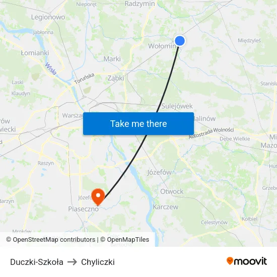 Duczki - Szkoła to Chyliczki map