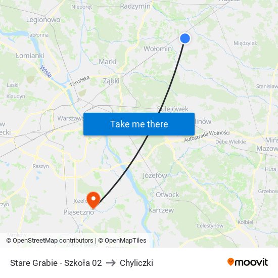 Stare Grabie-Szkoła to Chyliczki map