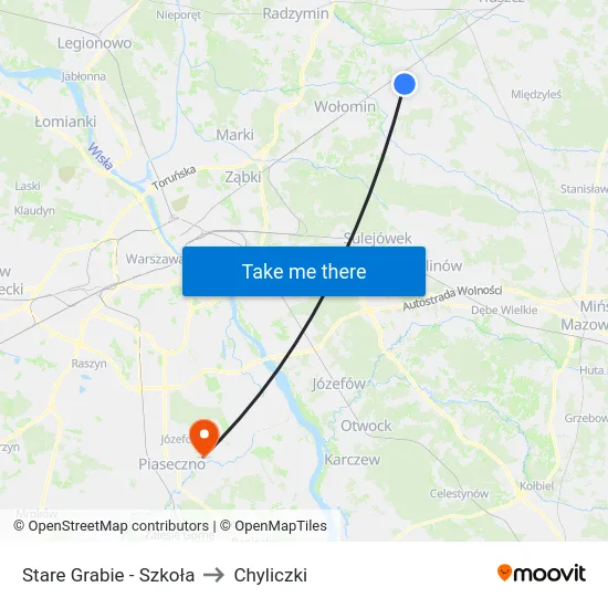 Stare Grabie - Szkoła to Chyliczki map