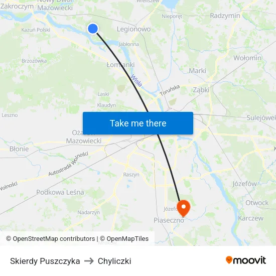 Skierdy Puszczyka to Chyliczki map