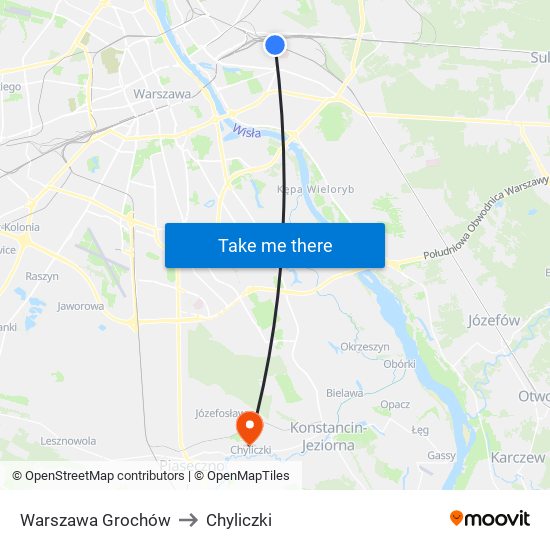 Warszawa Grochów to Chyliczki map