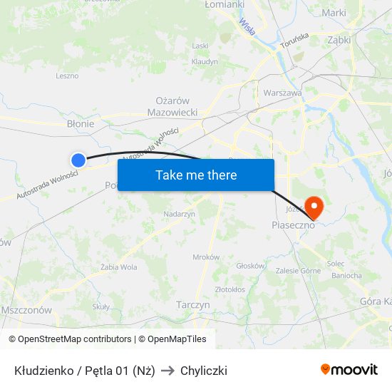 Kłudzienko / Pętla to Chyliczki map