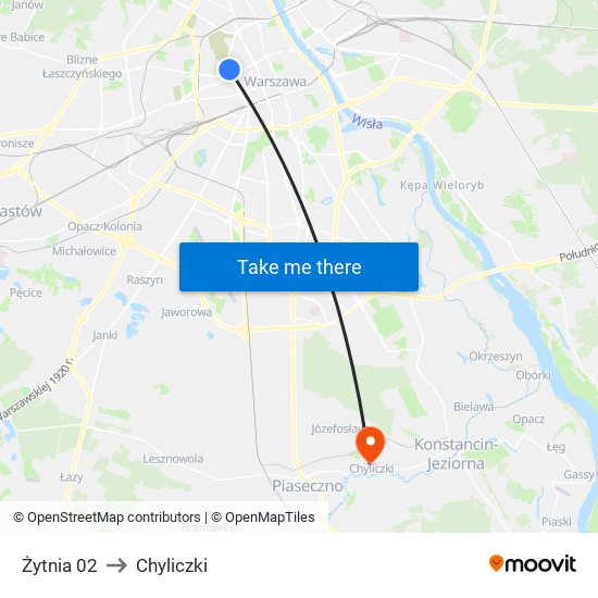 Żytnia to Chyliczki map