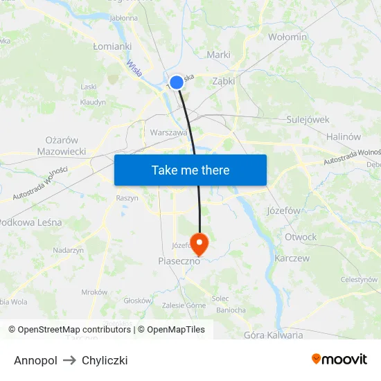 Annopol to Chyliczki map