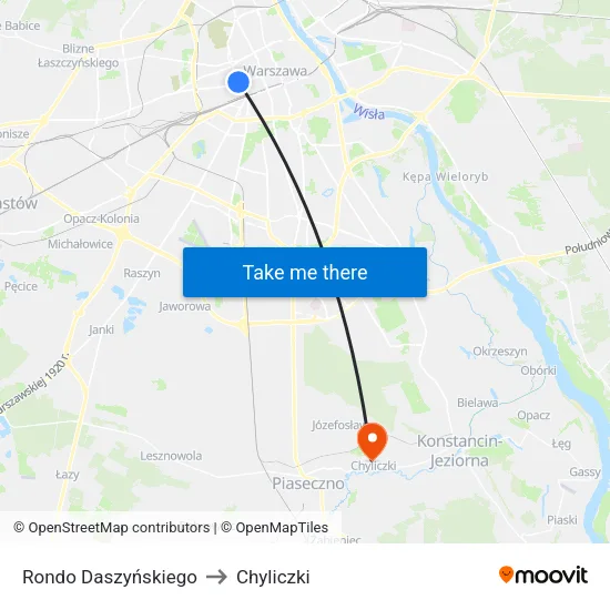 Rondo Daszyńskiego to Chyliczki map