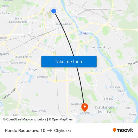 Rondo Radosława 10 to Chyliczki map