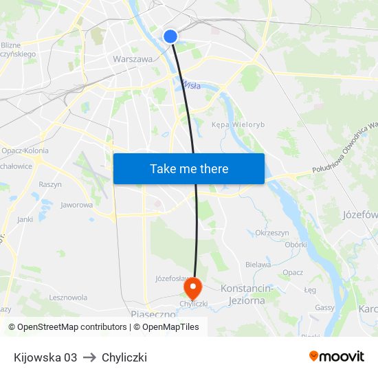 Kijowska 03 to Chyliczki map