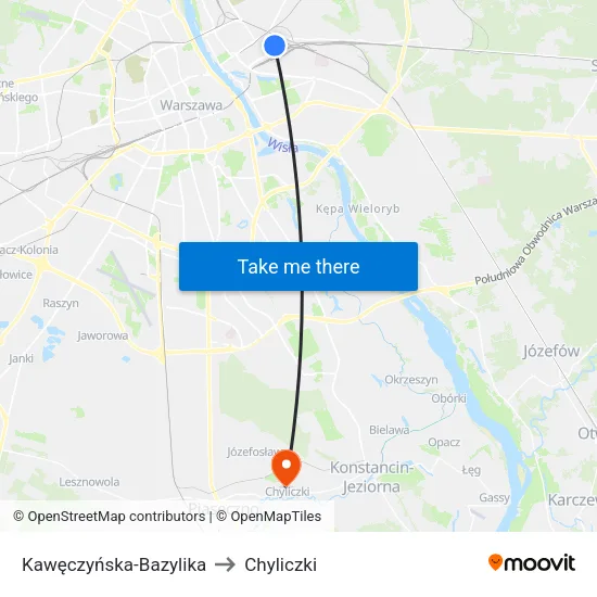 Kawęczyńska - Bazylika to Chyliczki map