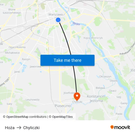 Hoża to Chyliczki map