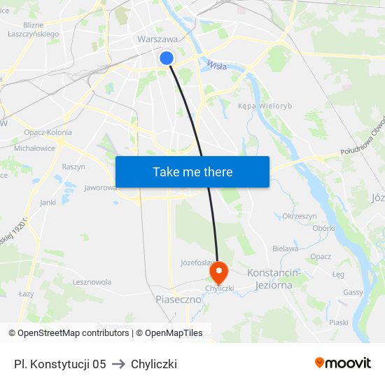 Pl. Konstytucji 05 to Chyliczki map