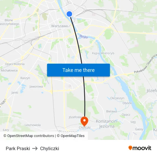 Park Praski to Chyliczki map