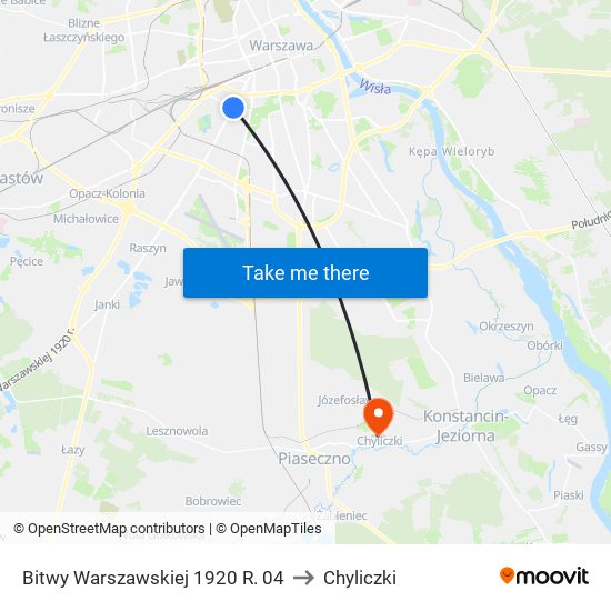 Bitwy Warszawskiej 1920 R. 04 to Chyliczki map