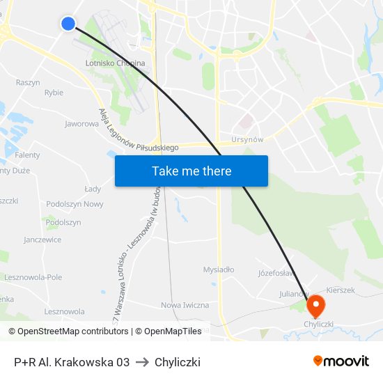 P+R Al. Krakowska 03 to Chyliczki map