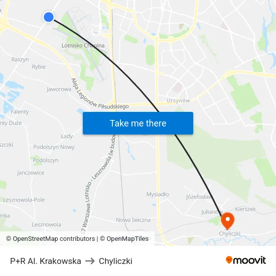 P+R Al. Krakowska to Chyliczki map