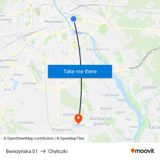 Berezyńska 01 to Chyliczki map