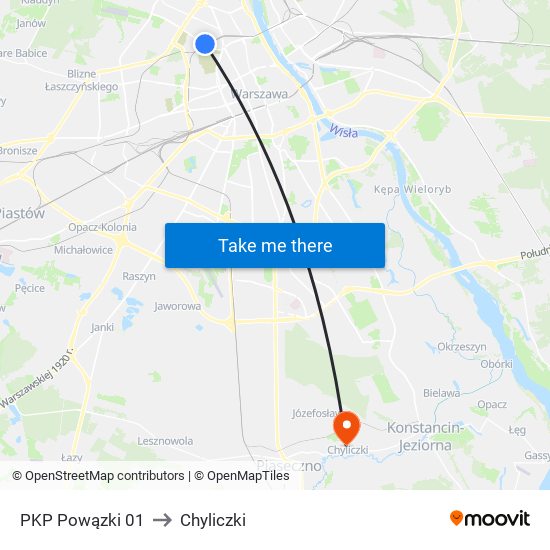 PKP Powązki 01 to Chyliczki map