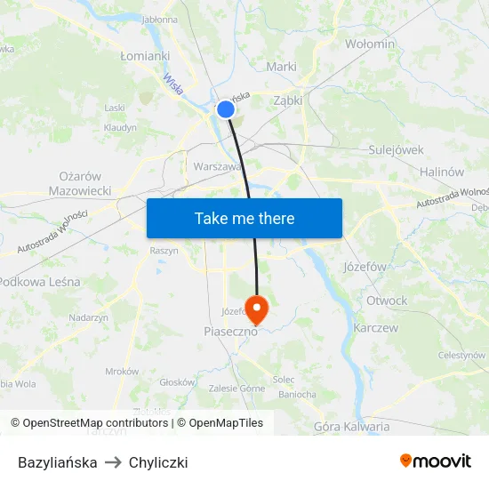 Bazyliańska to Chyliczki map
