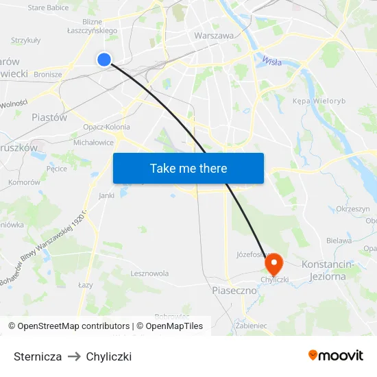 Sternicza to Chyliczki map