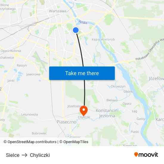 Sielce to Chyliczki map