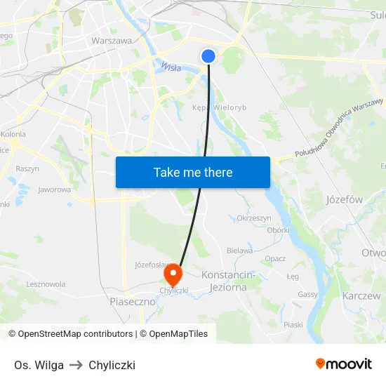 Os. Wilga to Chyliczki map