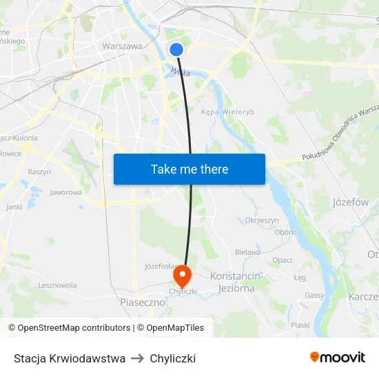 Stacja Krwiodawstwa to Chyliczki map