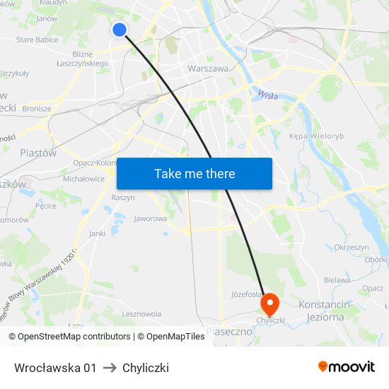 Wrocławska 01 to Chyliczki map