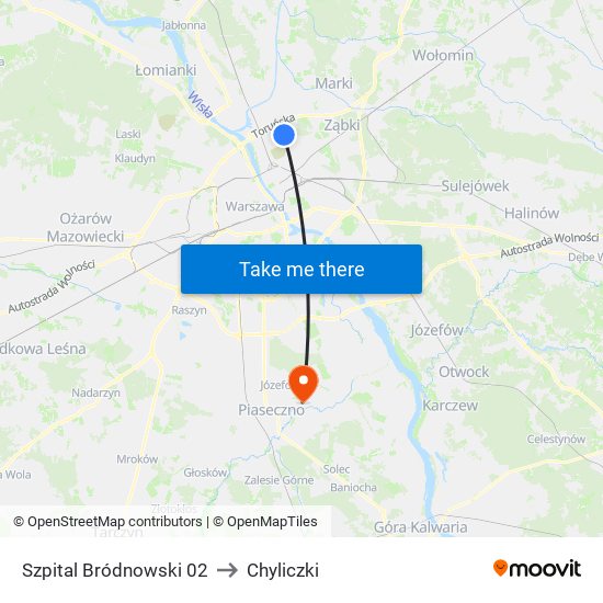 Szpital Bródnowski 02 to Chyliczki map