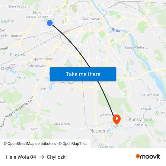 Hala Wola 04 to Chyliczki map