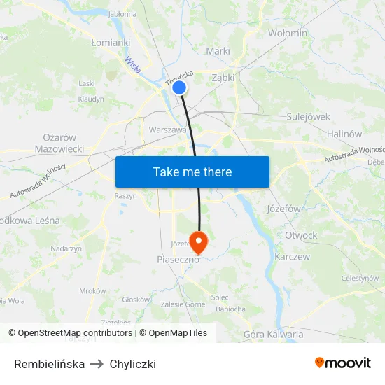 Rembielińska to Chyliczki map