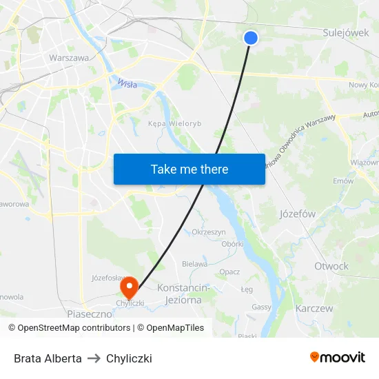 Brata Alberta to Chyliczki map