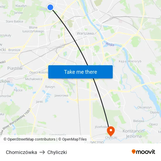 Chomiczówka to Chyliczki map