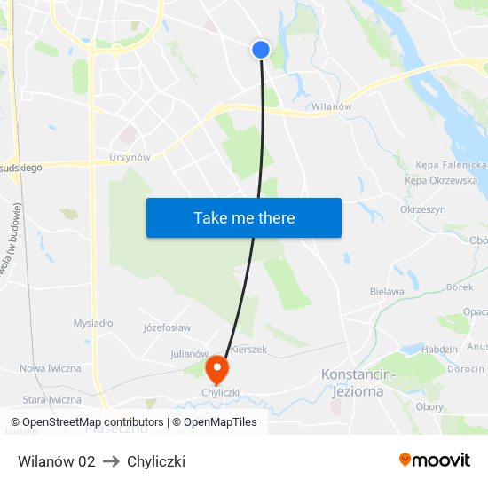 Wilanów 02 to Chyliczki map