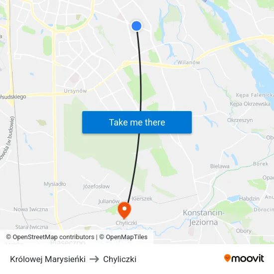 Królowej Marysieńki to Chyliczki map