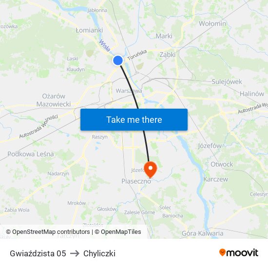 Gwiaździsta 05 to Chyliczki map