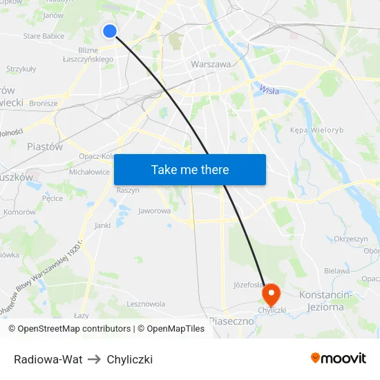Radiowa - WAT to Chyliczki map