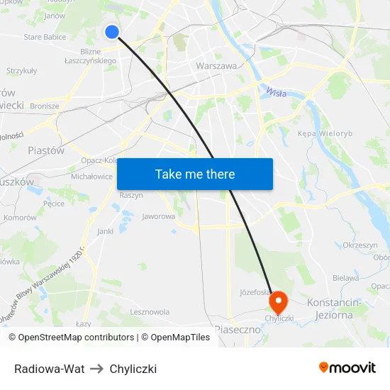 Radiowa - WAT to Chyliczki map