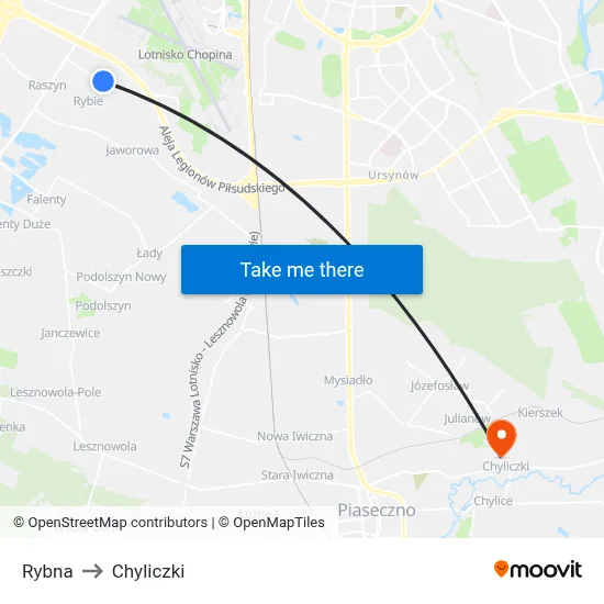 Rybna to Chyliczki map