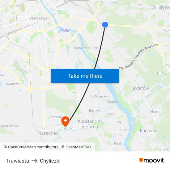 Trawiasta to Chyliczki map