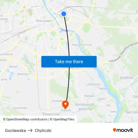 Gocławska to Chyliczki map